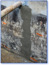 Real Dry foundation crack filled with Magna-Crete